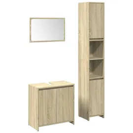 vidaXL Badmöbel-Set Sonoma-Eiche 3-tlg. Braun