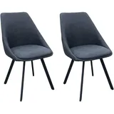 byLIVING Esszimmerstuhl JASPER, 2er Set, Bezug anthrazit, Gestell schwarz