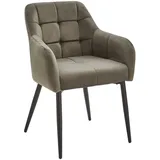 Livetastic Armlehnstuhl Federkern, Grau, Schwarz, Textil, Metall, Füllung: Schaumstoff, Rundrohr, 60x83x59 cm, Esszimmer, Stühle, Esszimmerstühle, Armlehnenstühle