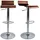 miliboo Design-Barhocker dunkles Holz mit Walnuss-Finish und verchromtes Metall (2er-Set) SURF V2