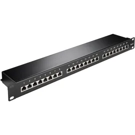goobay 93048 Patch Panel 24 Port, Schwarz