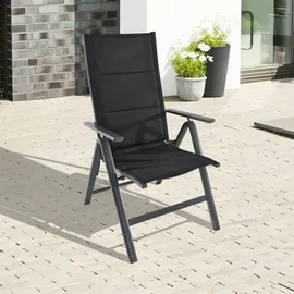 Greemotion Grenada Klappsessel 61 x 67 x 110 cm anthrazit/schwarz