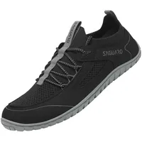SAGUARO Barfußschuhe Damen Herren Barfuss Schuhe Knit Barfussschuhe Minimalistische Fitnessschuhe Barefoot Shoes, Flex II Schwarz, Gr.40 - 40 EU