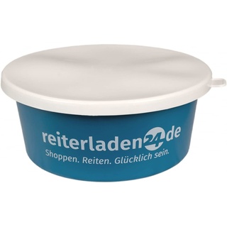 RL24 - Leckerlischale | Müslischale mit Deckel für Pferde | Futterschale zur Aufbewahrung von Leckerli & Pferdefutter | Leckerli-Dose in Blau | 1 Schale á 2l | Pferdezubehör