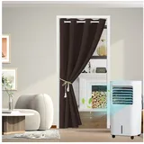 Jibenhome Türvorhang Ösen Thermo Gardinen,Blickdicht Vorhang,Treppe Thermovorhang, Einfarbig braun
