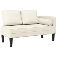 vidaXL Chaiselongue mit Kissen Creme Samt