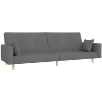 VidaXL Schlafsofa 2-Sitzer mit 2 Kissen Hellgrau Stoff