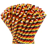 Papier Strohhalme Deutschland, 100 Stück, 23 cm lang, 7mm Ø. Strohhalm Deutschland Fahne Flagge Germany Fußball, biologisch abbaubar, Umweltfreundlich Einweg Trinkhalm (Lang)