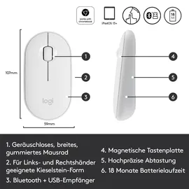 Logitech Pebble M350 Wireless grauweiß