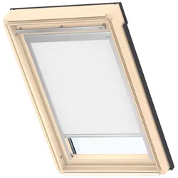 Verdunklungsrollo VELUX "DBL C02 4288", weiß, C02, Aluminium, Polyester, Rollos, alufarbene Führungsschienen & Griffleiste