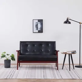 vidaXL Sofa 2-Sitzer Schwarz Kunstleder