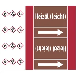 Rohrleitungskennzeichen Heizöl (leicht) - 33000x180 mm Folie selbstklebend