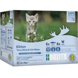 Bozita Kitten mit Fleisch & Fisch in Sauce Multipack Nassfutter Katze 24 x 85 g