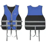 Schwimmweste für Erwachsene Kinder, Universal Rettungsweste mit Verstellbarem Sicherheits-Schrittgurt für Herren Damen, Rettungsweste Schwimmhilfe für Kajakfahren, Surfen,Wassersport (Blau, XL)