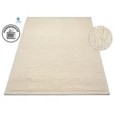 OTTO home Wollteppich OTTO HOME "Wolly Rahmen, handgewebt, Wolle" Gr. 6, weiß (natur), B:200cm H:14mm L:300cm, Kunstfaser, Wolle, Teppiche, einfarbig, Teppich, Wohnzimmer, Schlafzimmer, Esszimmer