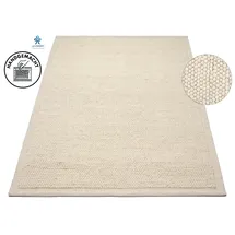 OTTO home Wollteppich OTTO HOME "Wolly Rahmen, handgewebt, Wolle" Gr. 6, weiß (natur), B:200cm H:14mm L:300cm, Kunstfaser, Wolle, Teppiche, einfarbig, Teppich, Wohnzimmer, Schlafzimmer, Esszimmer