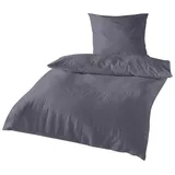 Traumschlaf Uni Seersucker anthrazit 155 x 200 cm + 80 x 80 cm