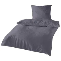 Traumschlaf Uni Seersucker anthrazit 155 x 200 cm + 80 x 80 cm