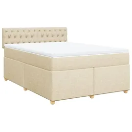 vidaXL Boxspringbett 140 x 200 cm Creme