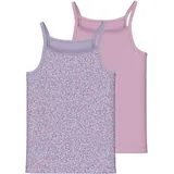 NAME IT NKFSTRAP TOP 2P PASTEL LILAC DOT NOOS Unterhemd 122/128 (2er Pack)