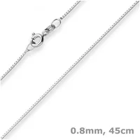 Schmuck Krone Goldkette 0,8mm Veneziakette aus 585 Weißgold 45cm, Gold 585 silberfarben