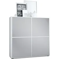 Vladon Highboard, Greige, 104x105.5x35.5 cm, Wohnzimmer, Kommoden & Sideboards,