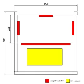Dewello Milton Vollspektrumstrahler 90 x 90 cm