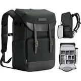 K&F Concept Kamerarucksack Rolltop Fotorucksack Rucksack-Stofftaschen aus Stoff für Spiegelreflexkamera 15 Zoll Laptop