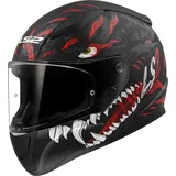 LS2 Rapid II Kaiju Helm, schwarz-weiss-rot, Größe XS (53/54)