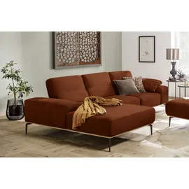 W.Schillig Eckcouch Leder 3-Sitzer Orange
