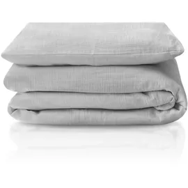 Julius Zöllner Musselin", Kinderbettwäsche 80x80 + 35x40 cm | 2-teiliges Set aus 100% Baumwollmusselin | Oeko-TEX Standard 100% | grau
