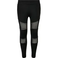 URBAN CLASSICS Mädchen Girls Tech Mesh Leggings Black, 158/164
