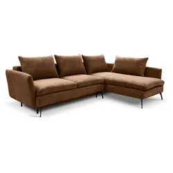 Ecksofa Calabria Stoff Braun