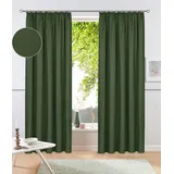 MY HOME Vorhang Parry (2 St), Kräuselband, blickdicht, Polyester, 2-er Set, blickdicht, monochrom, basic, einfarbig, Bestseller grün 140 cm x 145 cm
