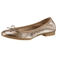 TAMARIS Ballerina Festtagsschuh, Hochzeitsschuh, Flats mit schönem Metallic-Schimmer braun