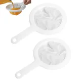 Ultrafeine Siebe, 200 Mesh Milch-Sojamilch-Joghurt-Sieb mit Griff, Küchensieb zum Trennen von Mehl, Trennnetz für Tee, Soja, Kaffee, Milch, Joghurt, Saft, Kefir, Honig, Wein – 2 Stück