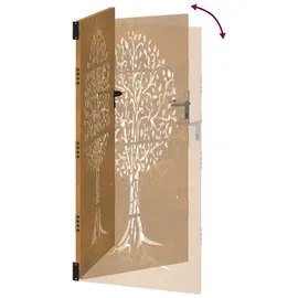 vidaXL Gartentor 85x200 cm Cortenstahl Baum-Design