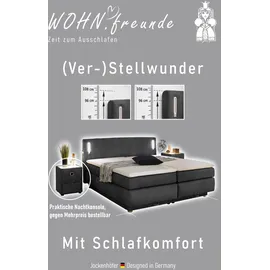 Jockenhöfer Boxspringbett mit Topper, LEDs und USB 180x200cm",