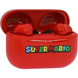 OTL Technologies Super Mario Kopfhörer, kabellos, Bluetooth V5.3, mit Ladebox, Rot