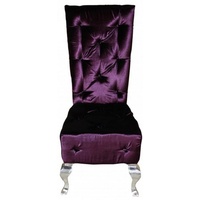 Casa Padrino Esszimmerstuhl Barock Esszimmer Stuhl Lila / Silber - Designer Stuhl - Luxus Qualität Hochlehner Hochlehnstuhl
