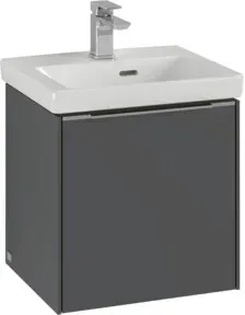 V&B Waschtischunterschrank Subway 3.0 42,3x42,9x37,8cm, Sch L/Gr AL gl, wine r