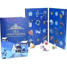 Spetebo Tee Buch Adventskalender 2023 groß - 35 x 24 cm - Weihnachten Advent Kalender Probier Set Geschenkidee - Blau