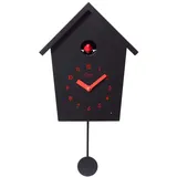 Cuco Clock Kuckucksuhr REIHENHAUS mit Pendeluhr Wanduhr, Moderne Schwarzwalduhr, 28,3 × 22,8 × 10,4cm, Pendeluhr mit Nachtruhefunktion, Vogelgezwitscher, Vogelstimme