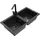 Mexen Mario 2-Becken-Granitspüle mit Mischbatterie Rita, Schwarz/Silbermetallic - 6504-73-670300-70-B