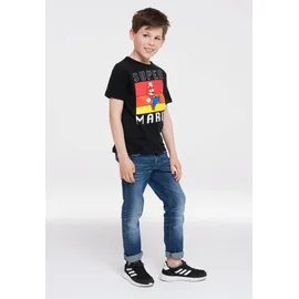 LOGOSHIRT T-Shirt "Super Mario", Mädchen, Gr. 92, schwarz, 100% Baumwolle, bedruckt, normal, Rundhals, Shirts T-Shirt, mit lizenziertem Design