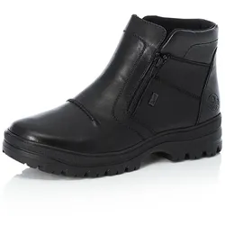 Winterstiefelette RIEKER, Herren, Gr. 45, schwarz, Leder, klassisch, Schuhe, Winterboots mit TEX und ausklappbaren Spikes an der Laufsohle