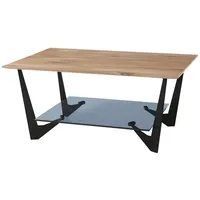 MCA Furniture Couchtisch LEON ES, Braun - Eiche massiv-schwarz
