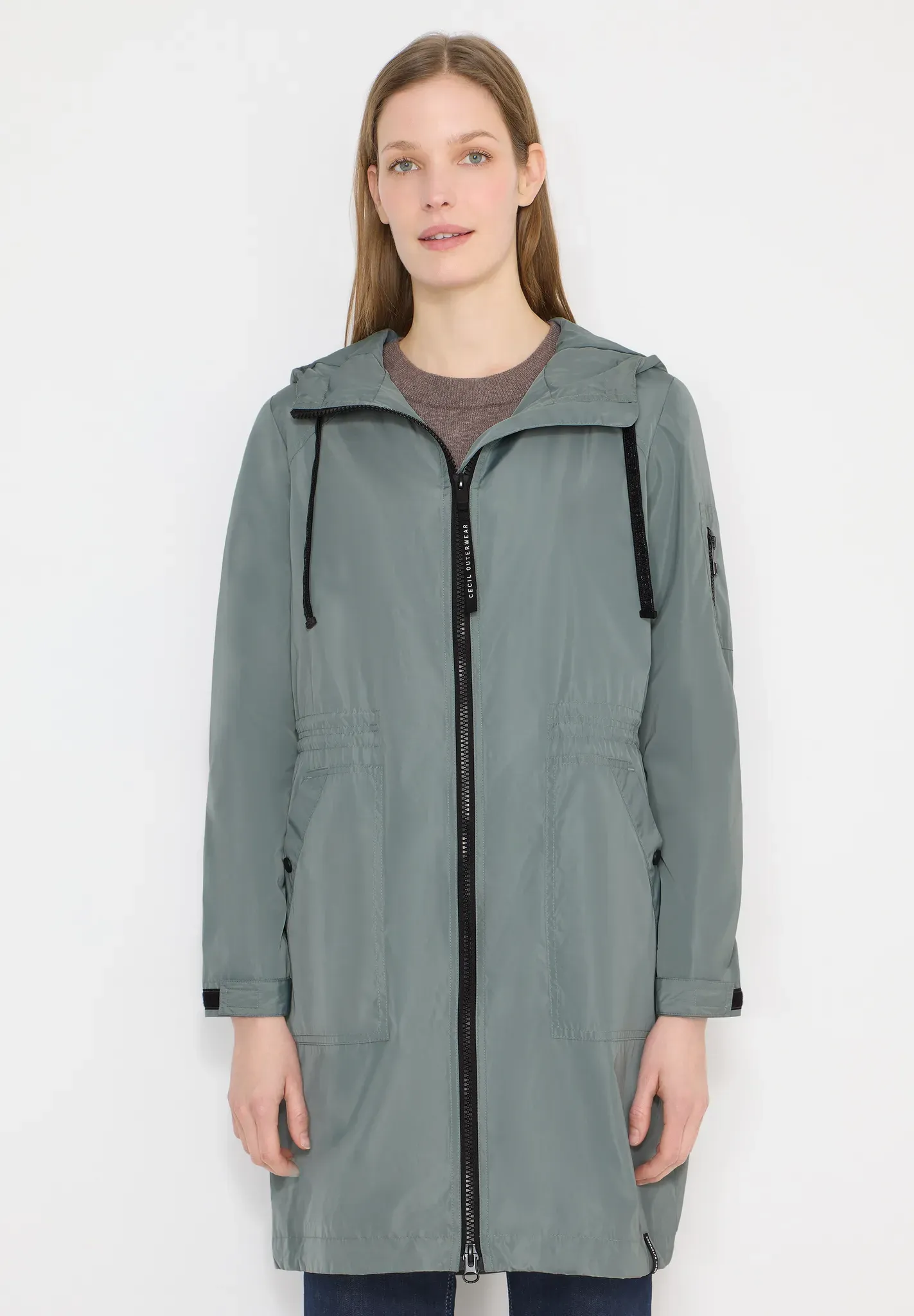 Softshellmantel CECIL, Damen, Gr. L (42), kelp grün, Stoff;Softshell, Obermaterial: 100% Polyester. Futter: 100% Polyester. Füllung: 100% Polyester, unifarben, normal ca. Mitte Oberschenkel, ohne Ausschnitt, elastischer Bund, Mäntel, mit Tunnelzug im Bund zum Taillieren