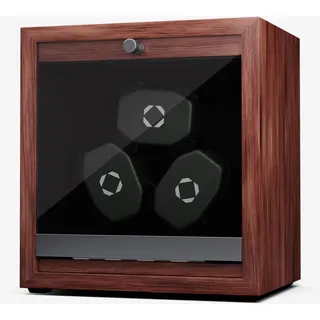 Klarstein Uhrenbeweger für Automatikuhren, Automatik-Uhrenbeweger für 3 Uhren mit Acryl-Tür, Automatischer Blaue LEDs, Watch Winder mit 4 TPD Einstellungen