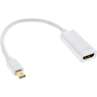 InLine Mini DisplayPort HDMI Adapterkabel mit Audio, Mini DisplayPort Stecker auf HDMI Buchse, 4K/30Hz,